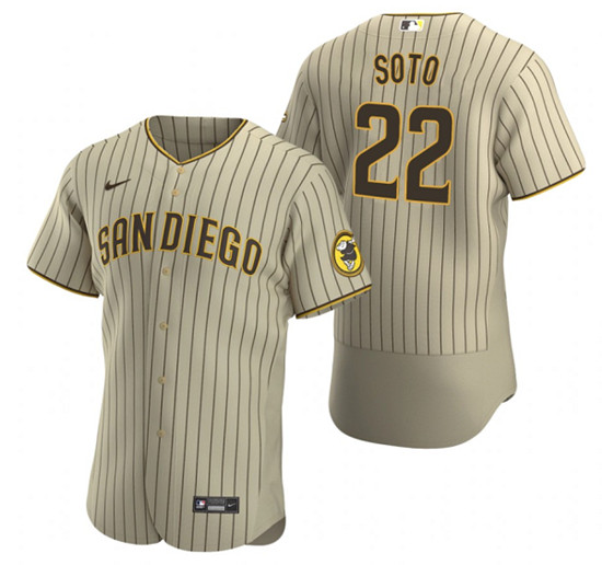 Men's San Diego Padres #22 Juan Soto Tan Flex Base Stitched Baseball Jersey